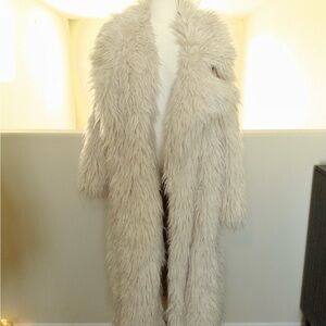 Nasty Gal Cream Faux Fur Coat